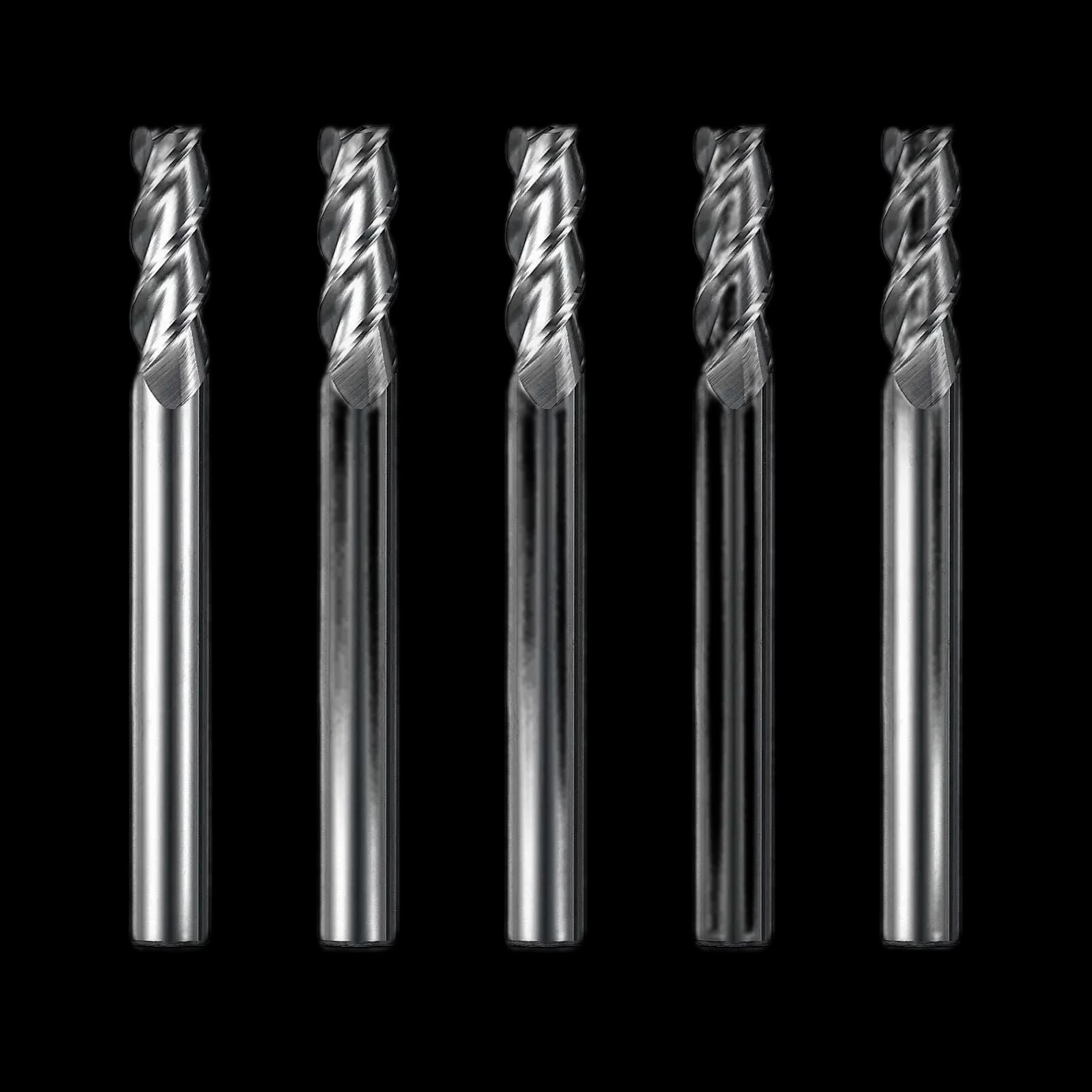 3EMC05, 1/4" Shank, End Mills CNC Router Bits, 3-Flute Flat Nose, 5pcs