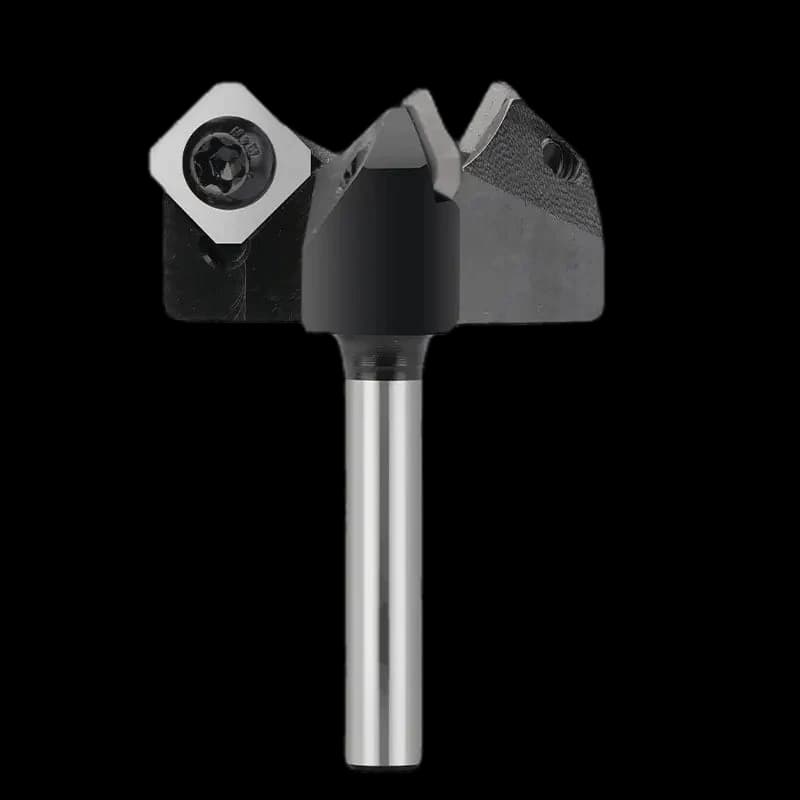 3LRBC01A, 1/4" Shank, Spoilboard Surfacing Router Bit, 1-1/2" Cutting Diameter, 3 Wings Carbide Insert, For Woodworking Carving