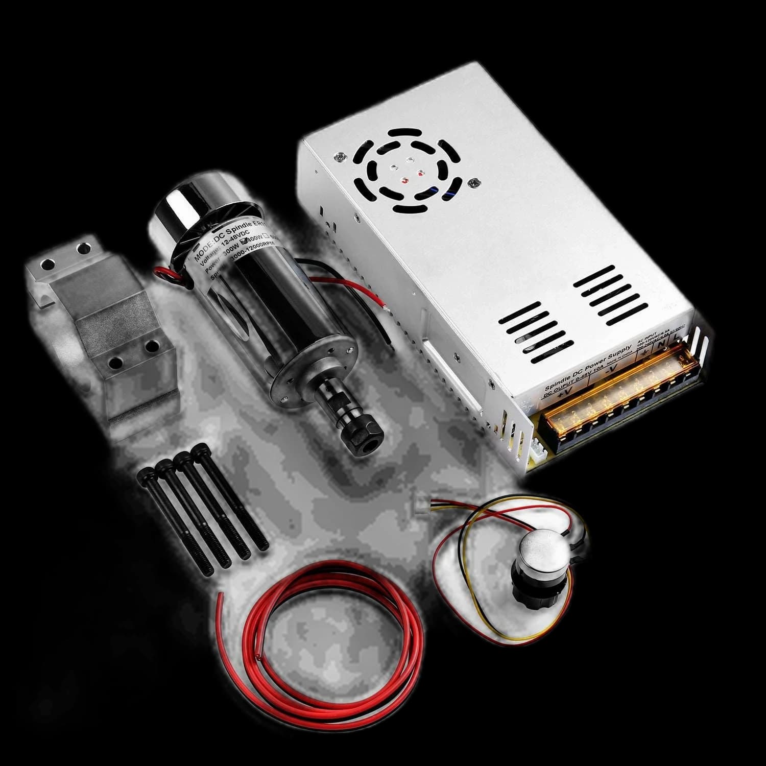 52mm Aluminum 300W Z-Axis Spindle Motor Kit, for 3018, 4040, 3030-PROVer, PROVerXL CNC router
